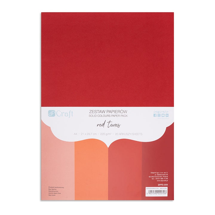 DP Craft Colored Paper Set of 20 – red tones