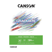 Drawing Pad CANSON Graduate White 160 g/m² A4 Glued - 30 sheets