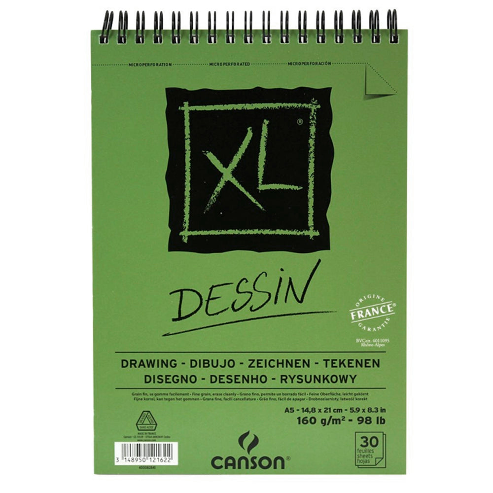 Drawing Pad CANSON XL Dessin A5 160 g - 30 Sheets Spiral Bound