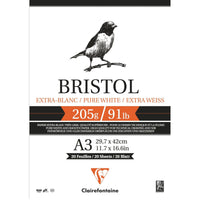 Drawing Pad CLAIREFONTAINE Bristol 205 g/m² A4 – A3 - 20 sheets