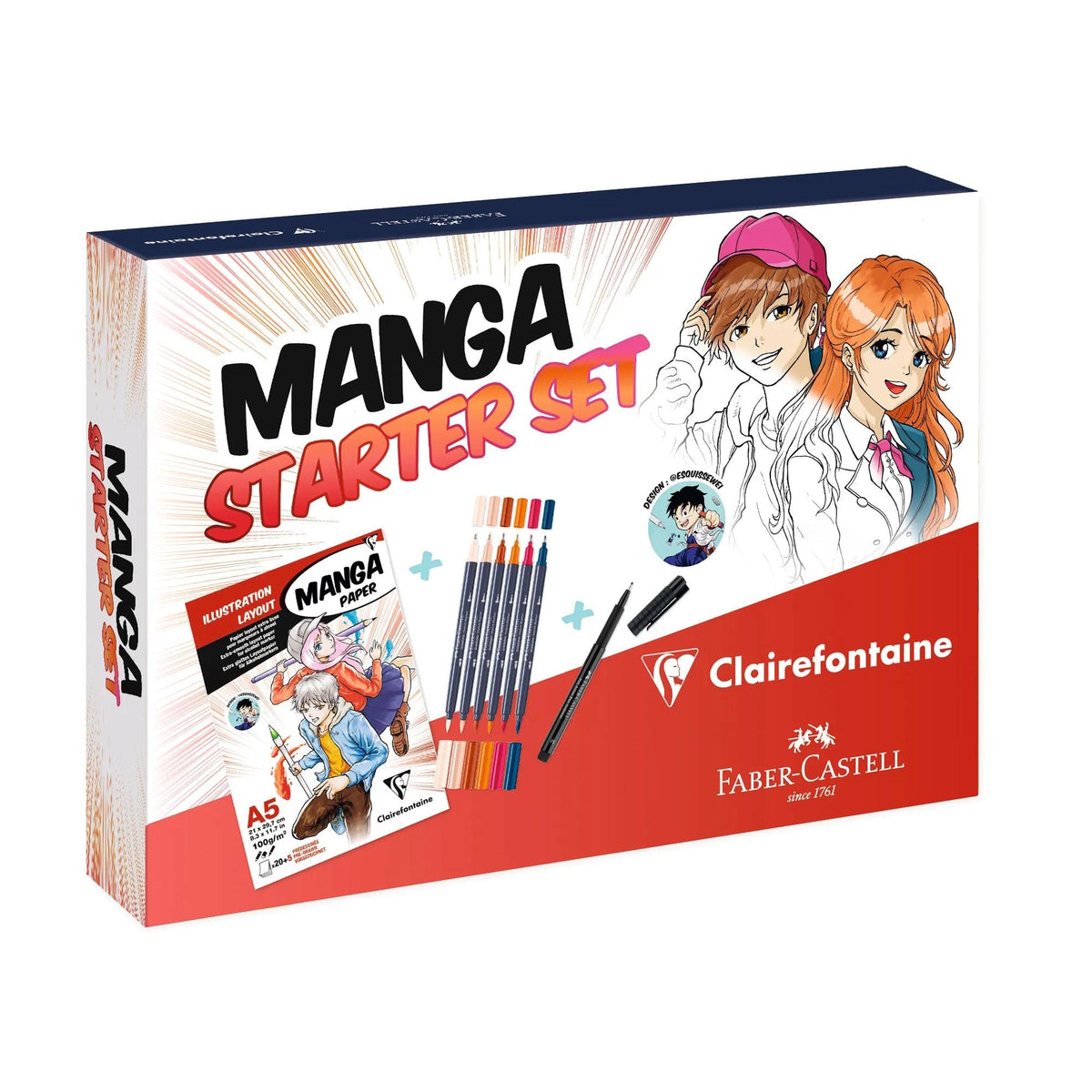 Drawing pad Manga Starter Set CLAIREFONTAINE A5 - 25 sheets