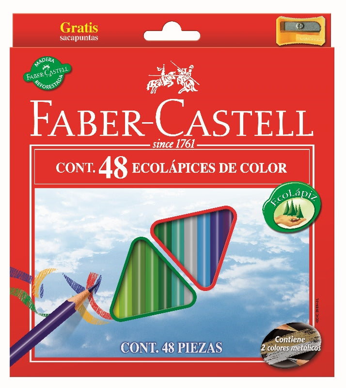 ECO Triangular Standard Colored Pencils, Set of 48