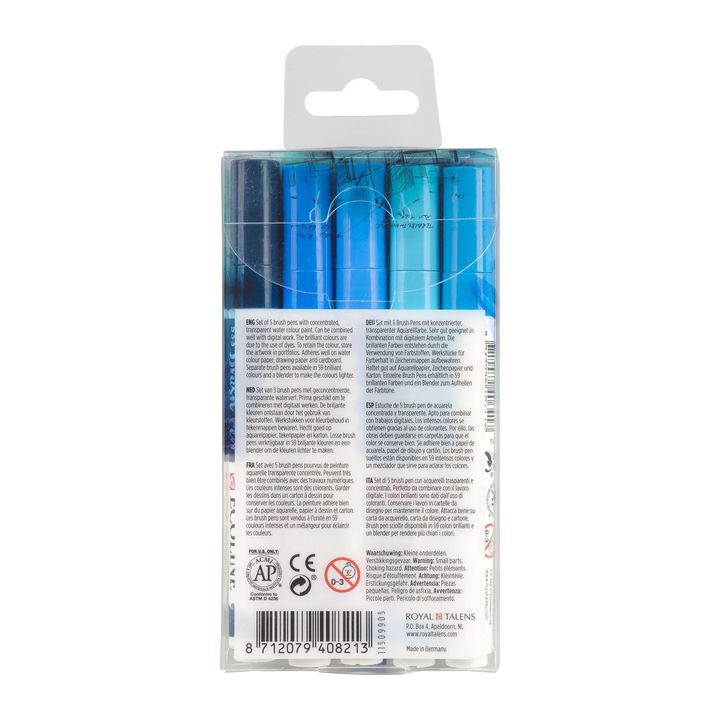 Ecoline Brush Pen Blue Watercolor Pens