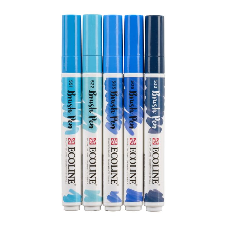 Ecoline Brush Pen Blue Watercolor Pens