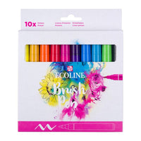 Ecoline Brush Pen Watercolor Pens, Basic Shades, Set of 10