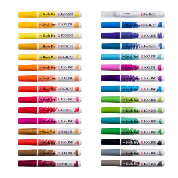 Ecoline Brush Pen Watercolor Pens Basic Shades Set of 30