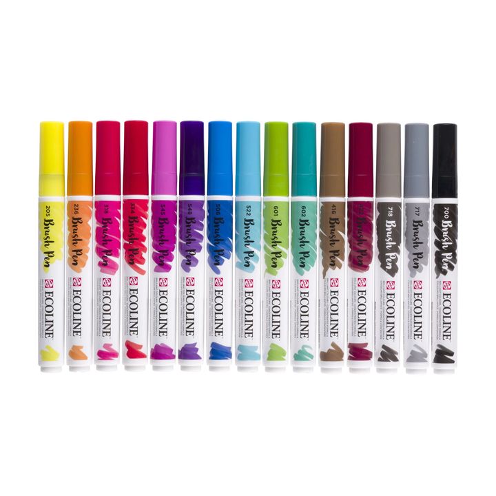 Ecoline Brush Pen Watercolor Pens, Set of 15