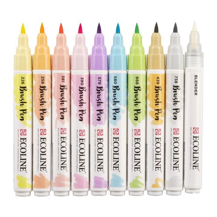 Ecoline Watercolor Brush Pens, Pastel
