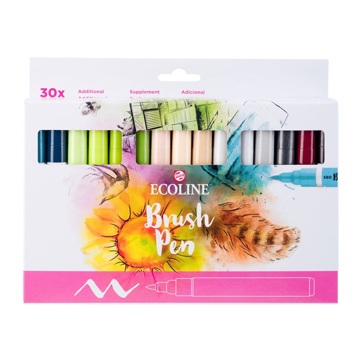 Ecoline Watercolor Brush Pens, Set of 30
