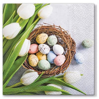 Eggs and Tulips Decoupage Napkins - 1 pc