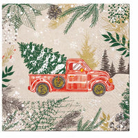 EKO Decoupage Napkins, Vintage Christmas Car, 1 pc