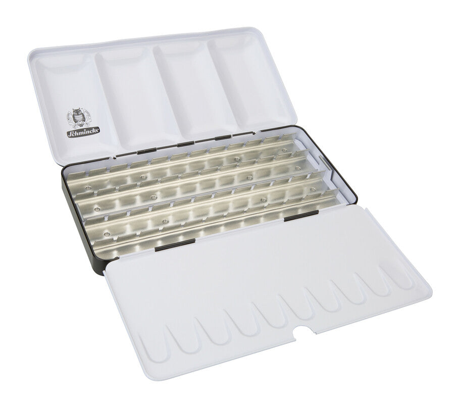 Empty metal box for 24 full or 48 half pans Schmincke