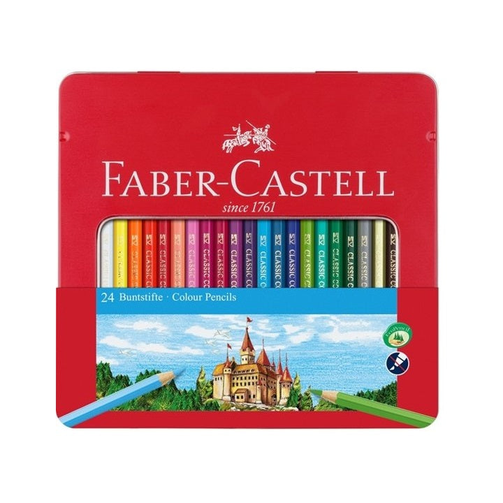 Faber-Castell Colored Pencils, Set of 24 in a Tin with Window