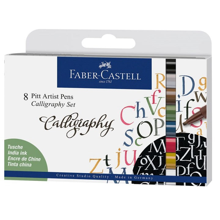 Faber-Castell Pitt Calligraphy Pens, Set of 8