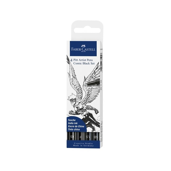 Faber-Castell Set of Art Pens, Comic Black Set
