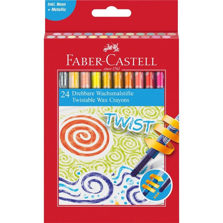 Faber Castell Twist Retractable Wax Crayons | Various Sets — Image 1