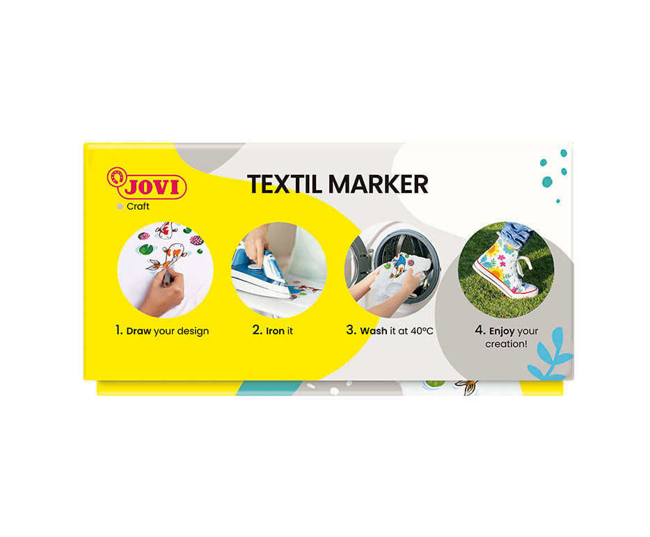 Fabric Markers JOVI Jovidecor Textil with Brush Tip – 48 pcs / 12 Colors