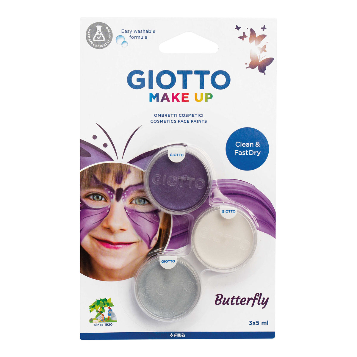 Face Paint Set GIOTTO Butterfly - 3 x 5 ml