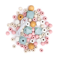 Цветни дървени мъниста 80 бр. — изображение 3