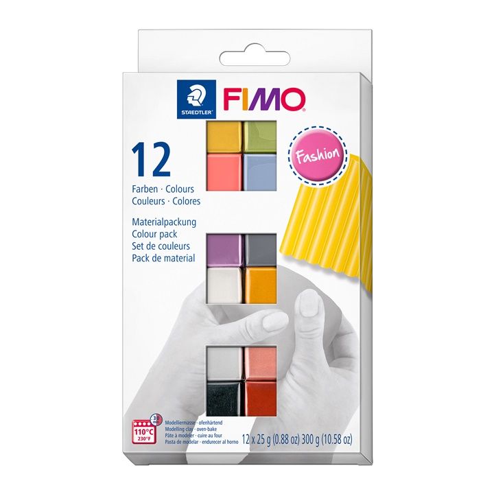FIMO Soft Fashion Polymer Clay Set, 12 Colors, 12 x 25 g
