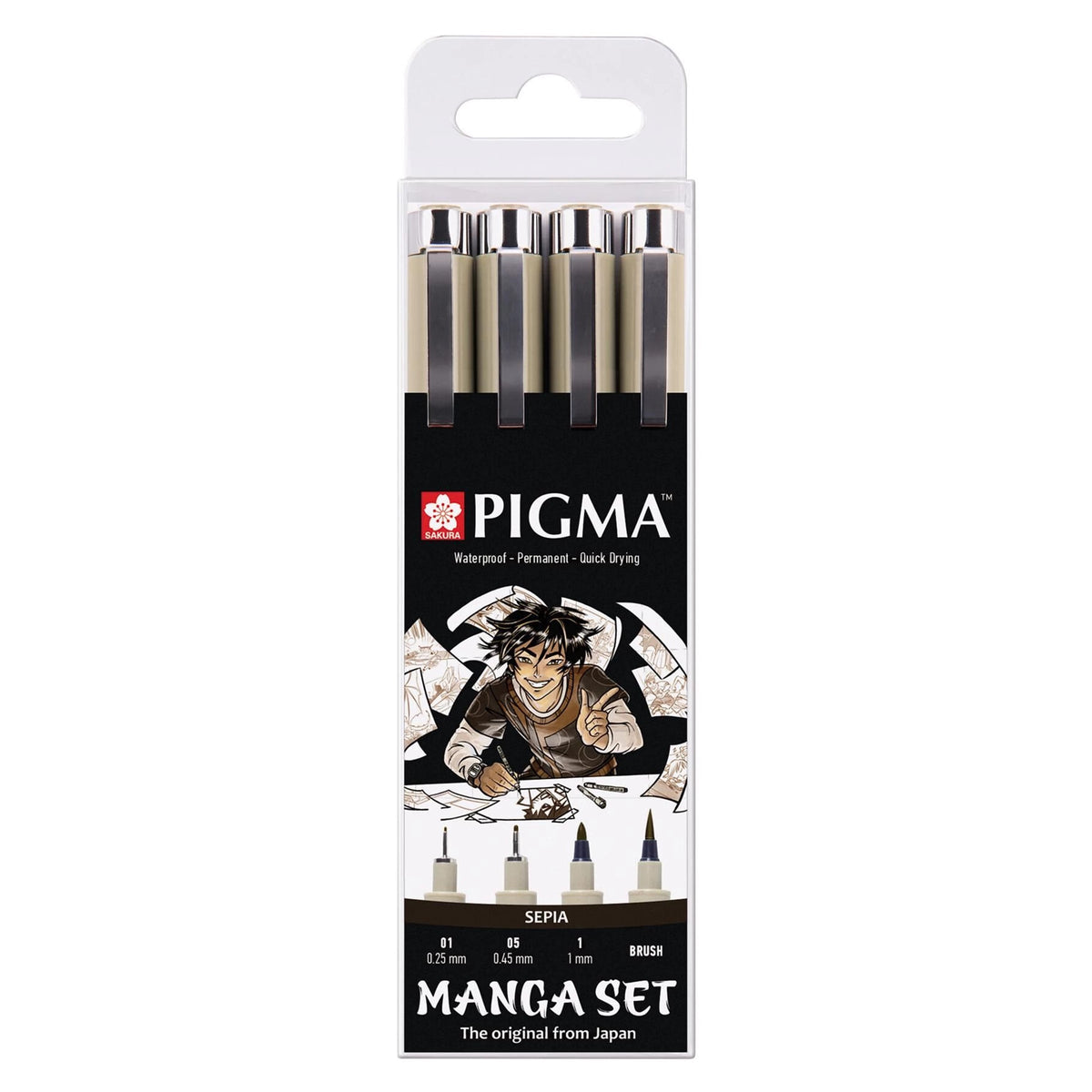 Fineliner Set Sakura Pigma Micron Manga Sepia - 4 pcs