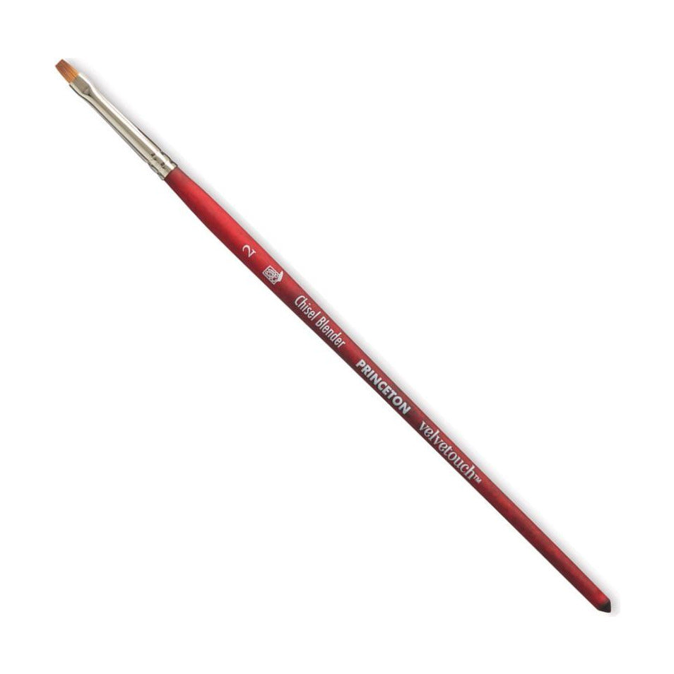 Flat Synthetic Brush PRINCETON Velvetouch Chisel Blender Short Handle