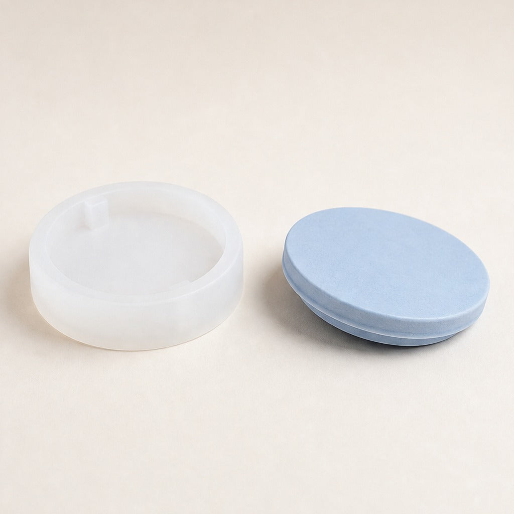 Flexible silicone mold for casting home decor – jar lid – ⌀ 8.3 × 1.5 cm