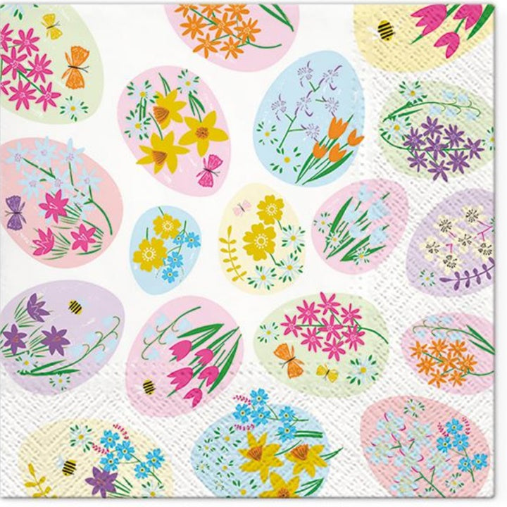 Flowered Eggs Decoupage Napkins - 1 pc