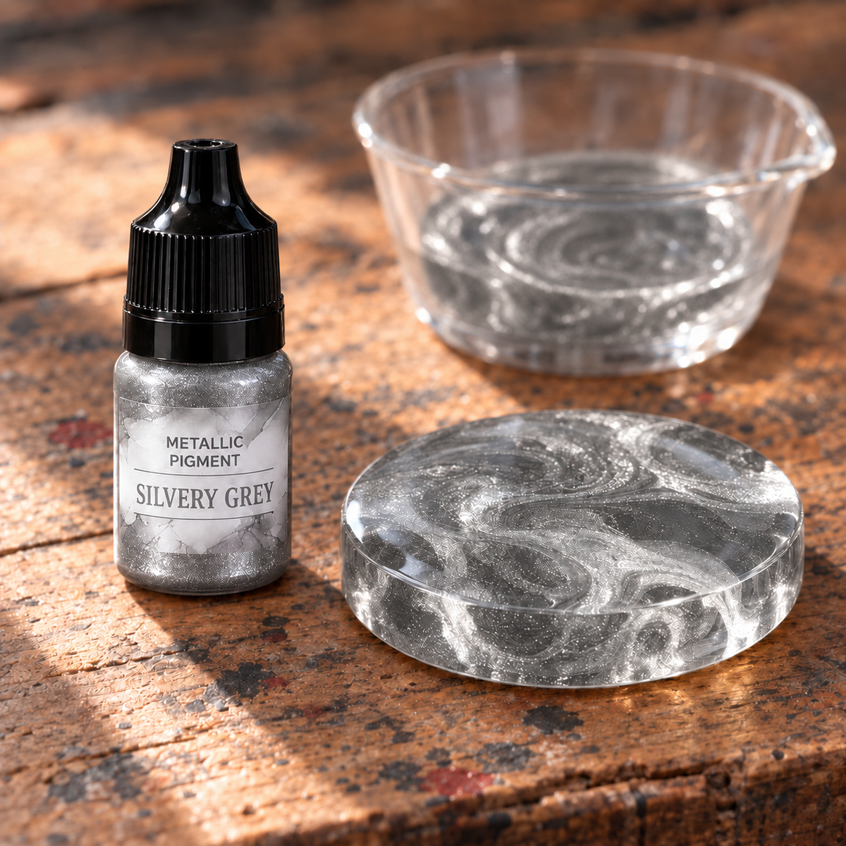 Fluid Metallic Pigment for Resin 5 ml – Silver (Silvery Gray)