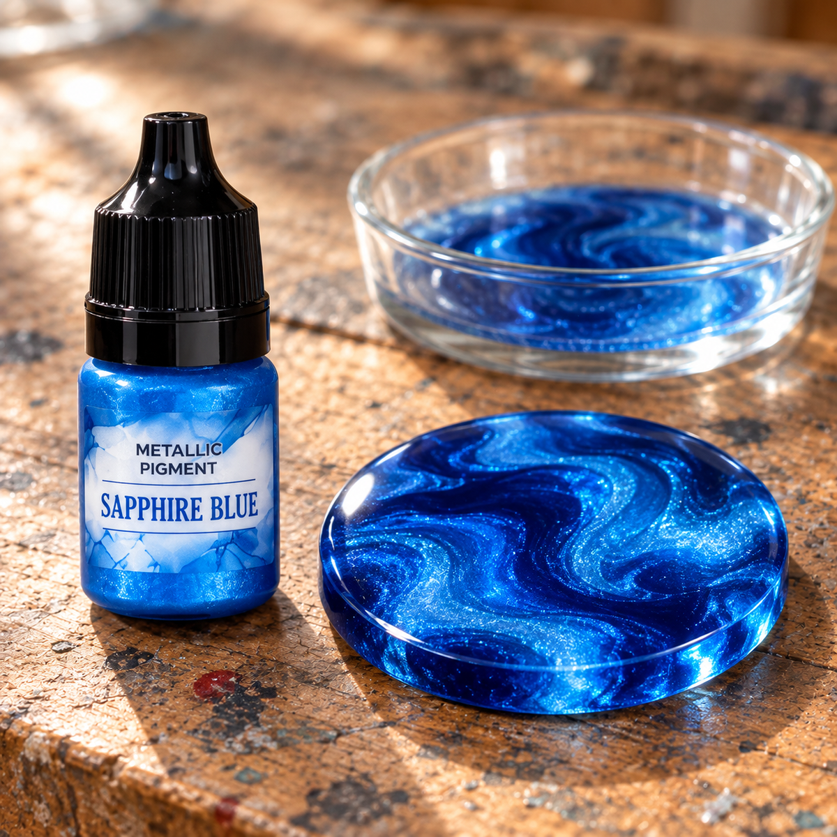 Fluid Metallic Pigment for Resin 5 ml – Sapphire Blue (Sapphire Blue)
