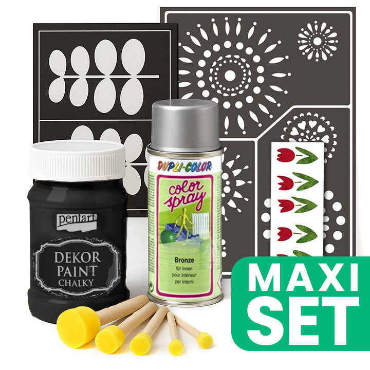 Furniture Renovation Set with Silver Spray Paint, Black — image 3