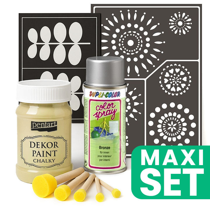 Furniture Renovation Set with Silver Spray Paint - Eggshell White — image 1
