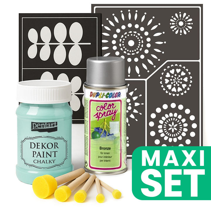 Furniture Renovation Set with Silver Spray Paint, Green Patina — image 1
