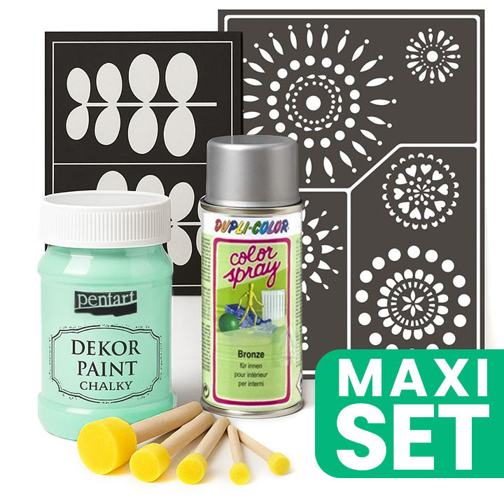 Furniture Renovation Set with Silver Spray Paint, Mint Green — image 1