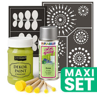 Furniture Renovation Set with Silver Spray Paint - Yellowish Green — image 1