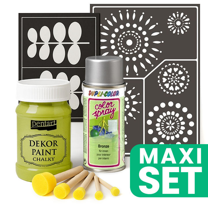 Furniture Renovation Set with Silver Spray Paint - Yellowish Green — image 1