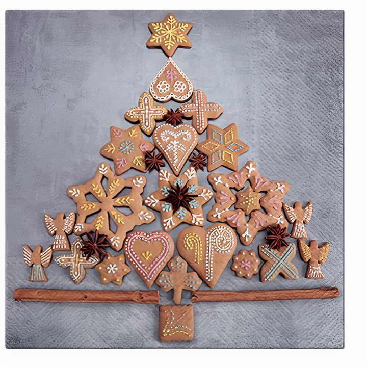 Gingerbread Tree Decoupage Napkins - 1 pc