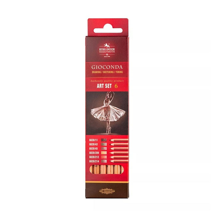 Gioconda Pastel Pencil Set, 6 pcs, Earth Tones