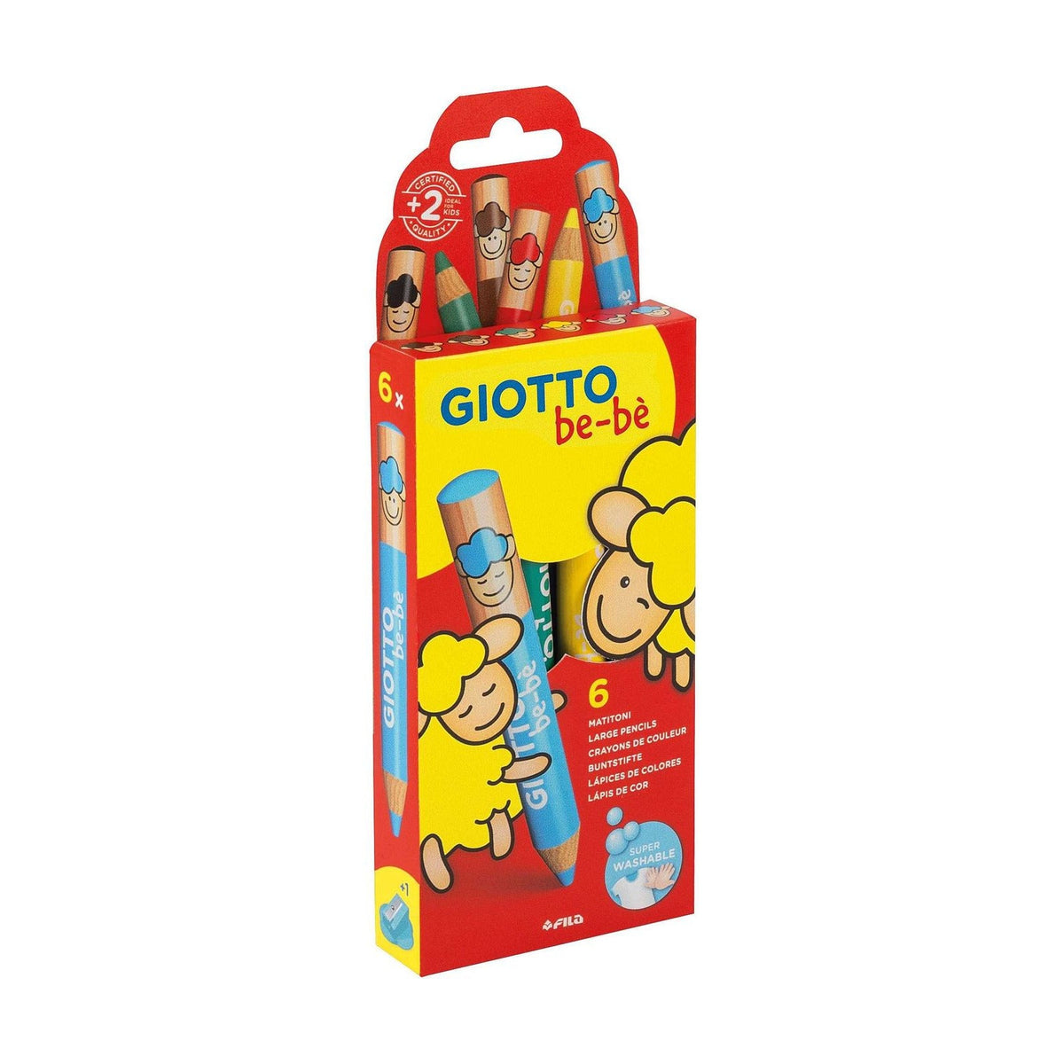 GIOTTO Be-Be Round Thick Colored Pencils - Set of 6 Colors