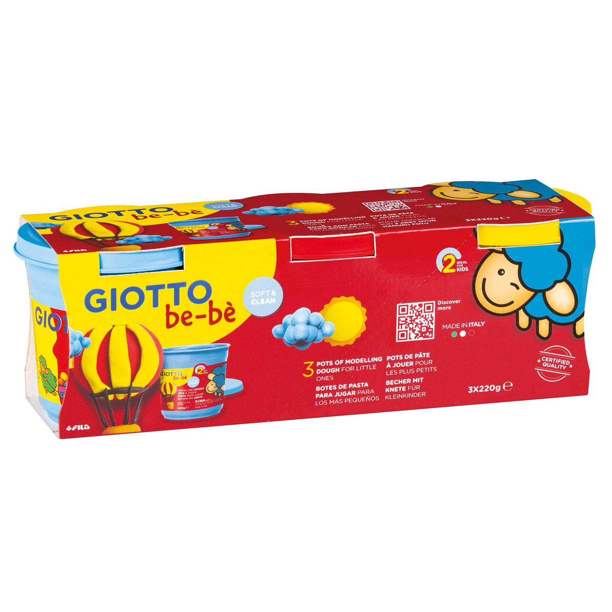 GIOTTO Be-Be Soft Modeling Clay, 3 x 220 g