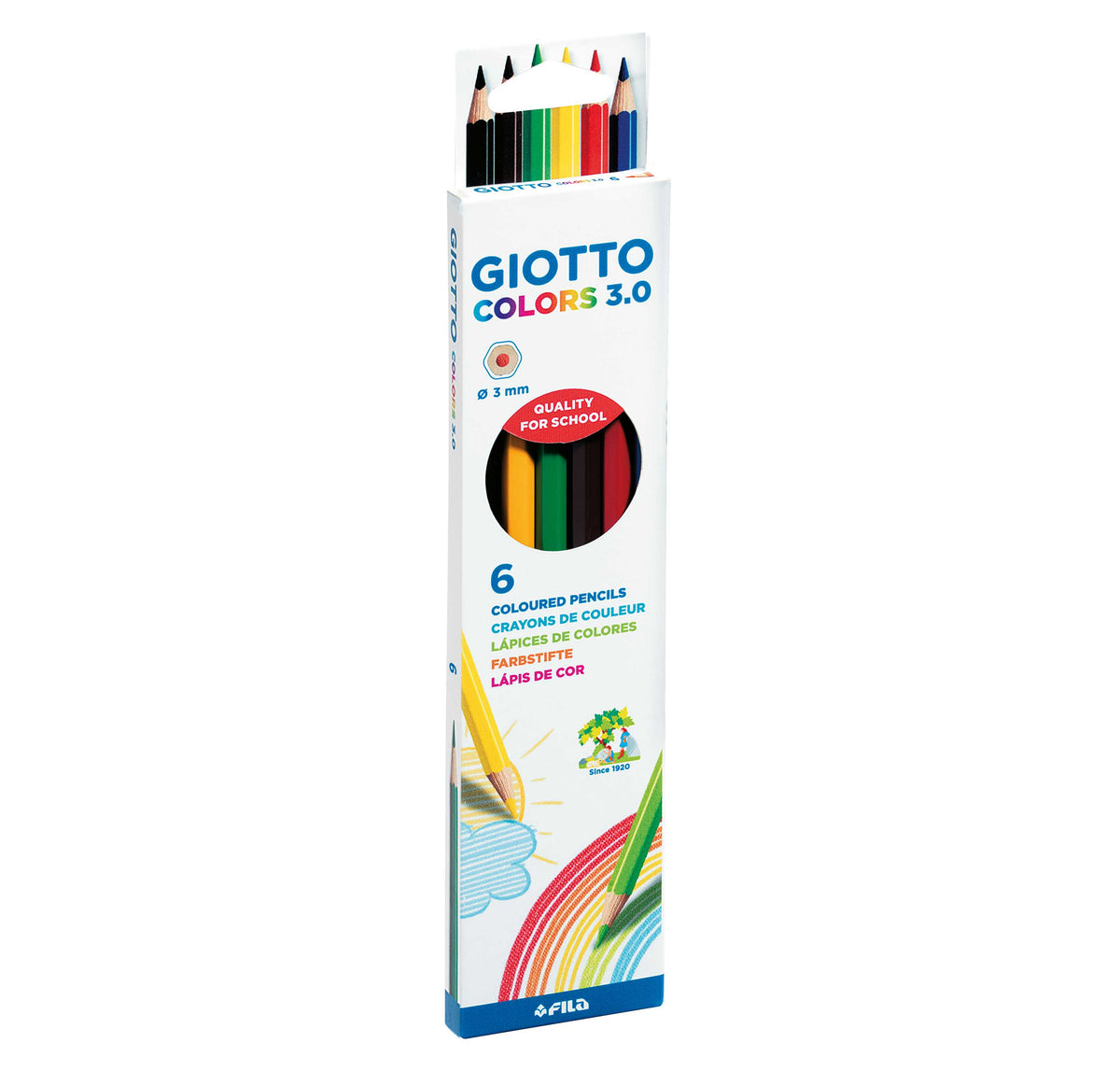 GIOTTO Colors 3.0 Hexagonal Colored Pencils – Set of 6
