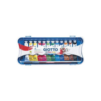GIOTTO Extra Fine Tempera Paints in Tubes with Brush – 12 pcs