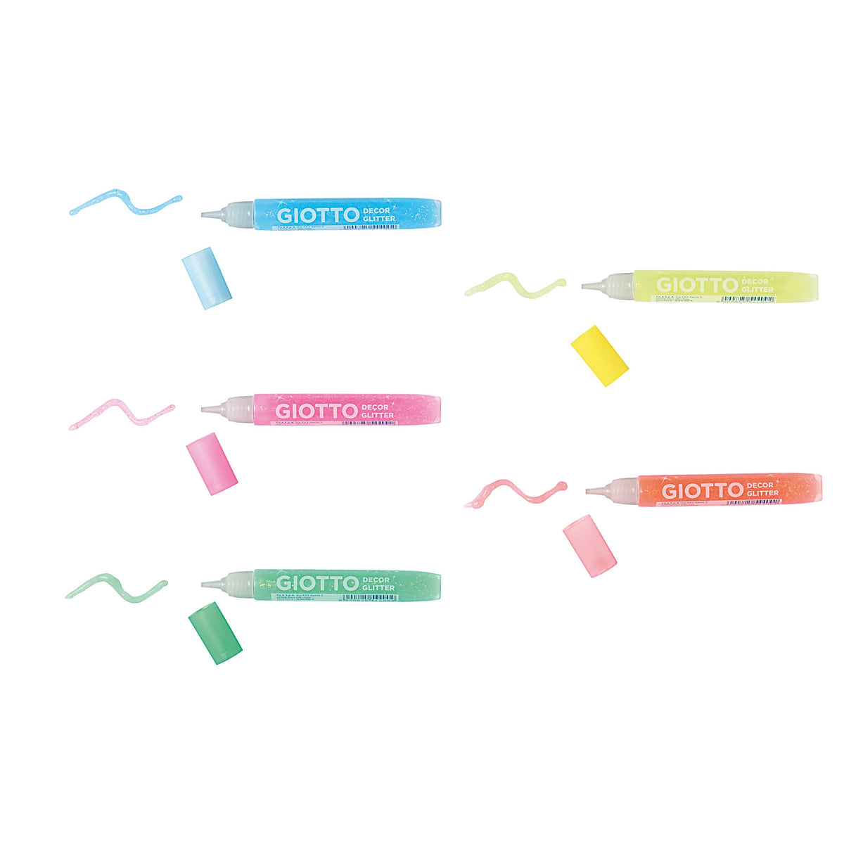 GIOTTO Glitter Glue, Neon Colors, Set of 5 x 10 g