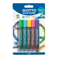 GIOTTO Glitter Glue with Confetti, 5 x 10 g