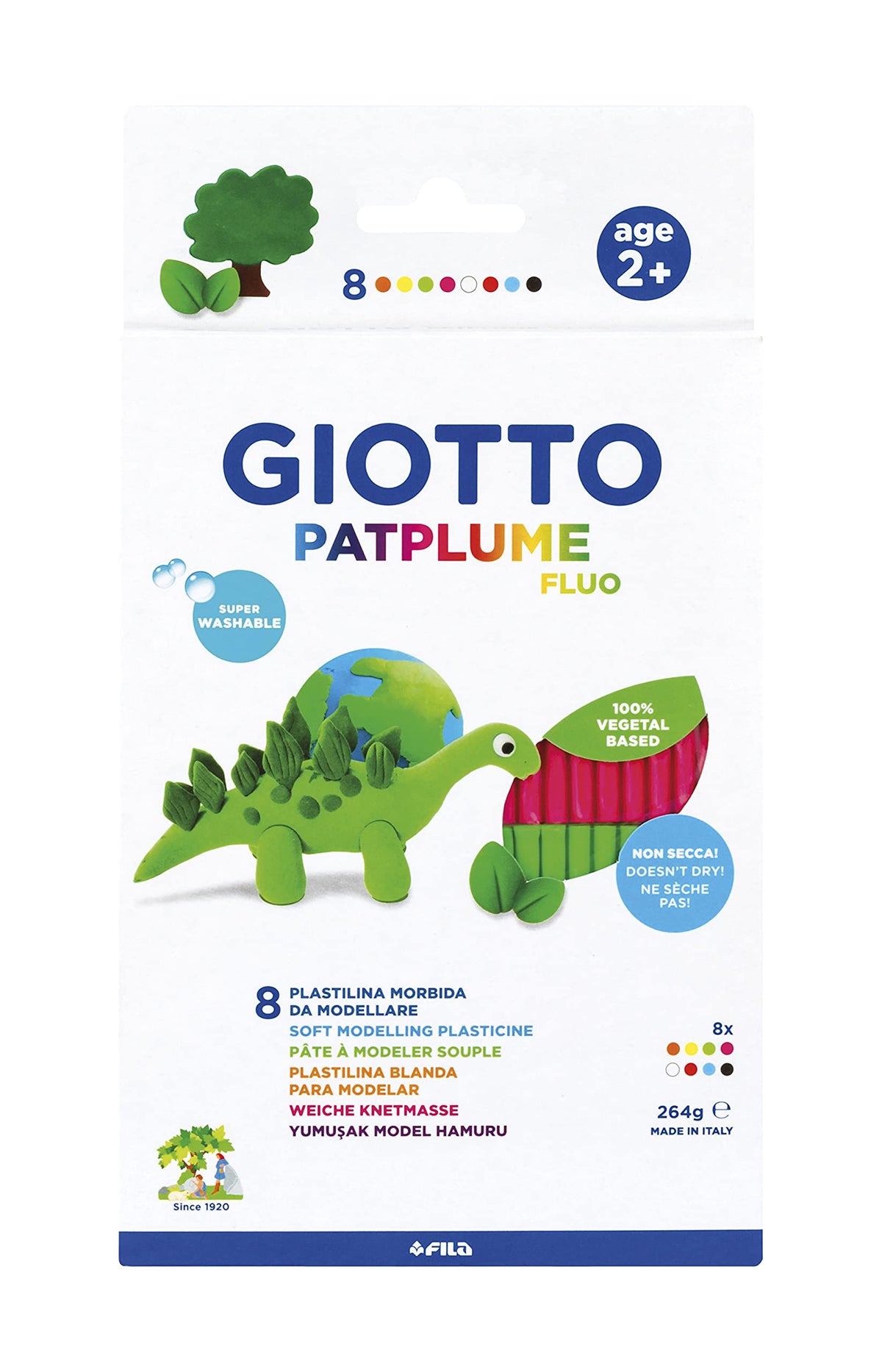 GIOTTO Patplume Neon Modeling Clay, 8 x 33 g