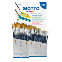 GIOTTO Series 500 Taklon Round School Paint Brushes Display Set of 84 pcs