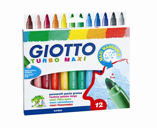 GIOTTO TURBO MAXI Markers, 12 Colors