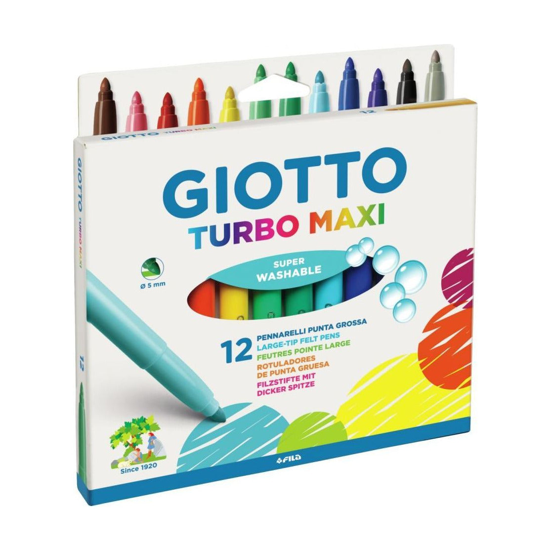 GIOTTO Turbo Maxi Thick Washable Markers 5 mm