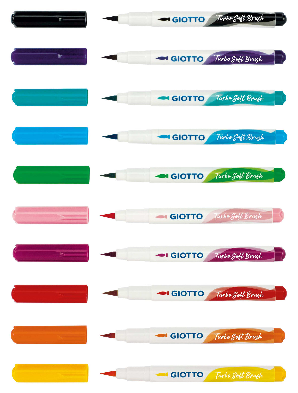 GIOTTO Turbo Soft Brush Markers, Set of 10