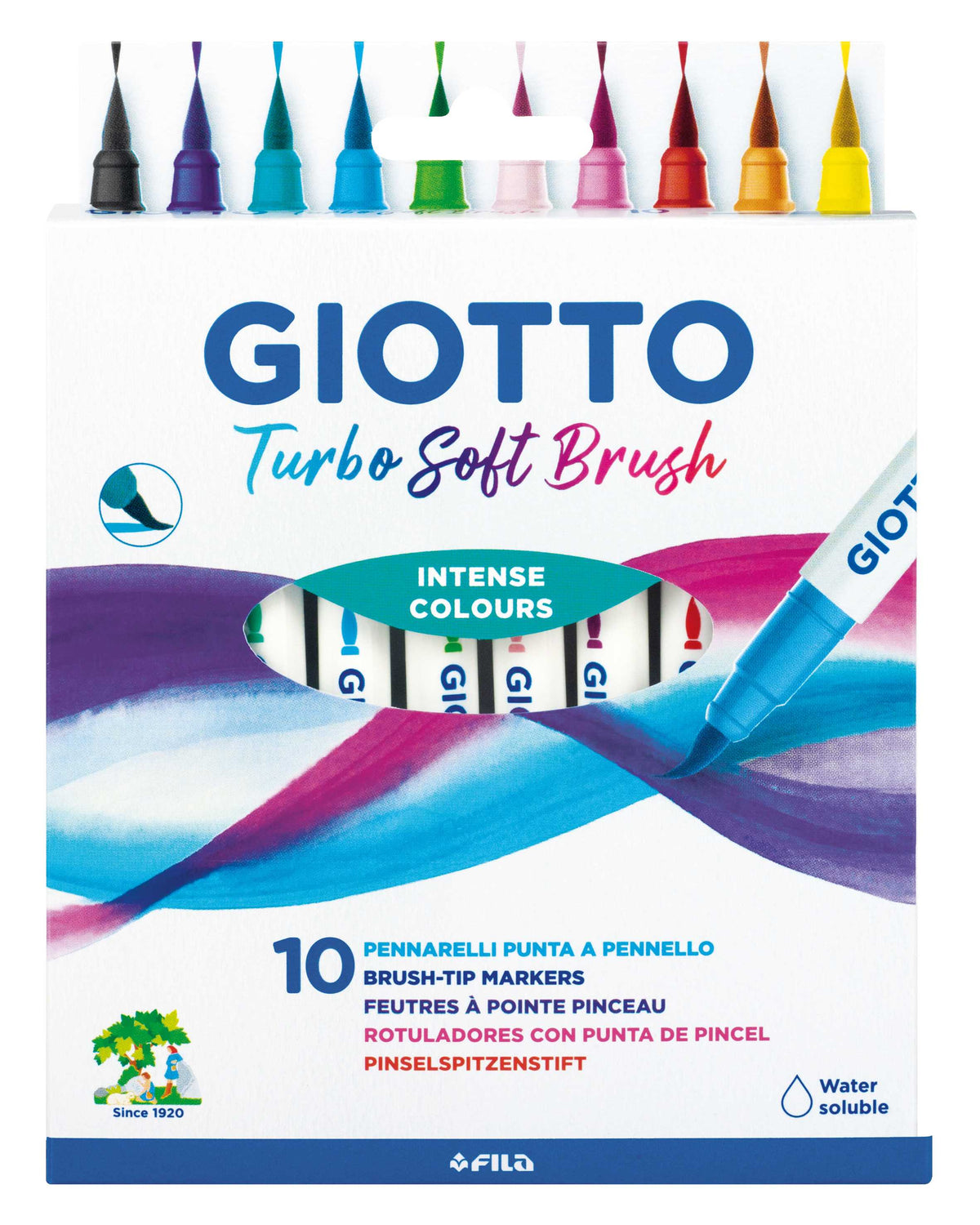 GIOTTO Turbo Soft Brush Markers, Set of 10